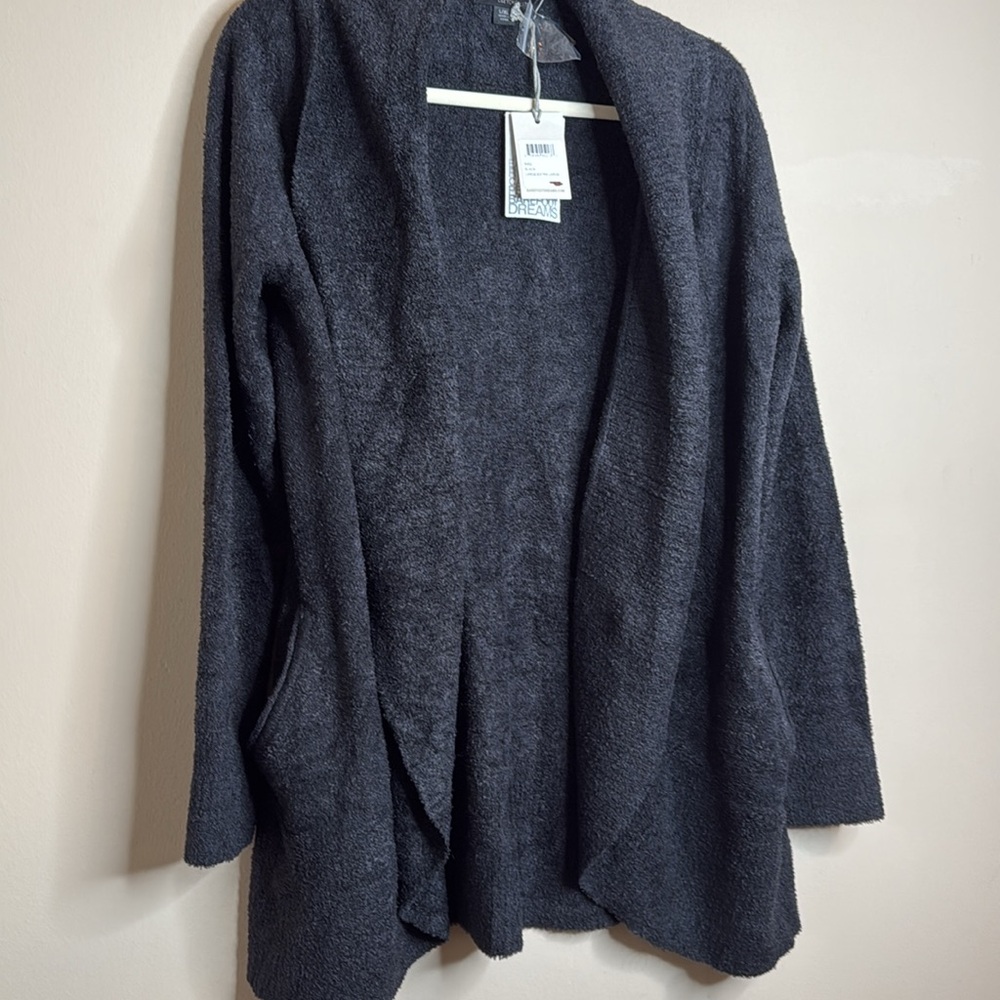 Barefoot Dreams Long Sleeve CozyChic Lite Circle Lounge Cardigan Style 452 Black - Picture 2 of 5